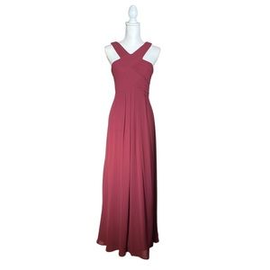 LevkOff Maxi Gown in Burgundy